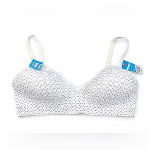 Hanes White and Gray Patterned Bra-New With Tags